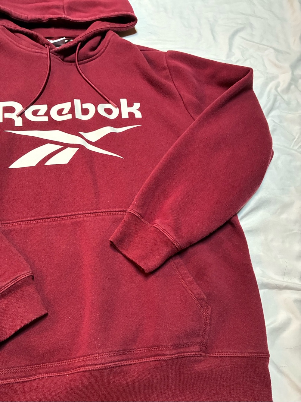 Reebok Men's Burgundy Maroon Pullover Hoodie Size XL - Picture 5 of 12